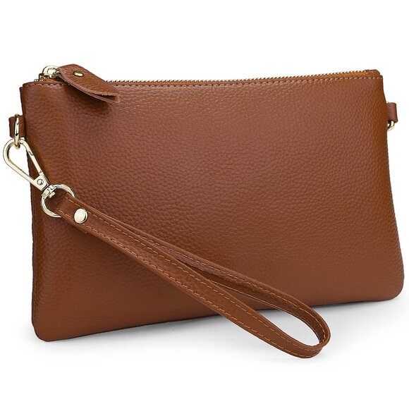 Genuine Leather Crossbody Bags for Women Wristlet- 2- Crossbody Brown - Picture 2 of 8